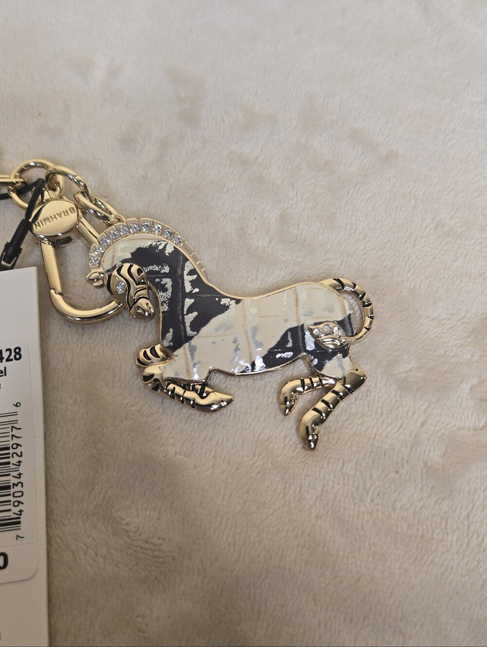 Brahmin Zebra Charm Tassel Everlasting Encore with Gold Hardware - Picture 3 of 5
